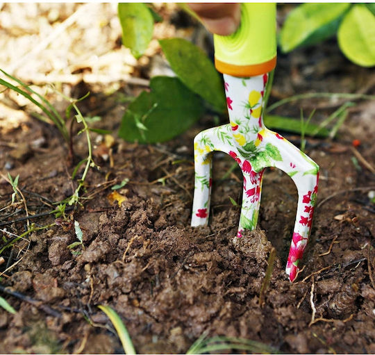 Set Profesional Multifuncțional De Instrumente De Grădină 9 Bucăți Metal Plastic Design Ergonomic Ușor De Curățat Și De Folosit Verde Cu Model Floral