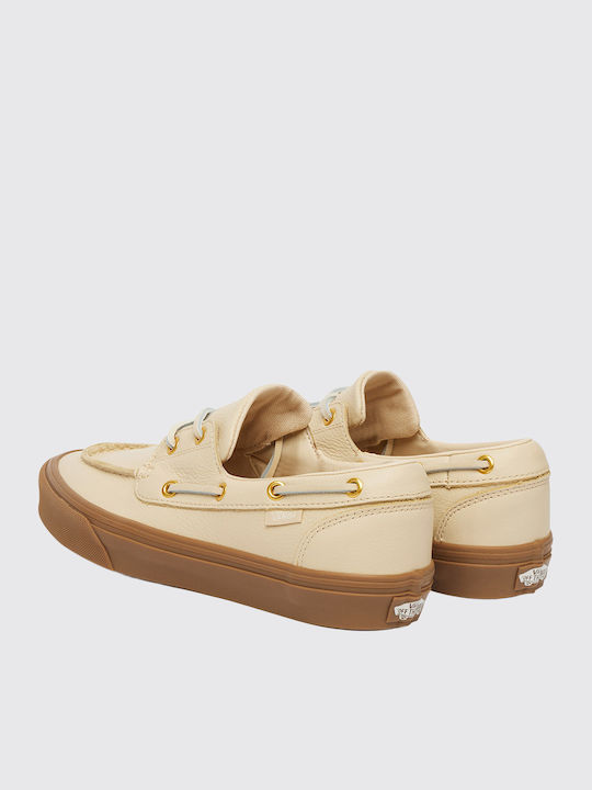 Leder Herren Bootsschuhe Beige