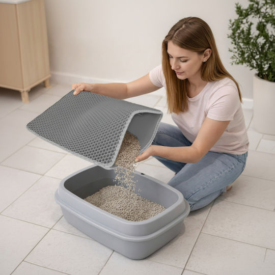 Cat Litter Mat Zola 60 X 45 Cm Double Non-slip Gray