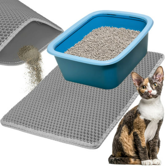Cat Litter Mat Zola 60 X 45 Cm Double Non-slip Gray
