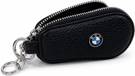 Bmw Premium Car Key Cover Made Eco Leather – Elegant Cover Metal Ring Black