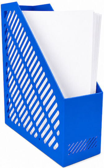 Blue A4 Vertical Document Holder Durable Plastic Office Organizer 80 X 250 X 300 Mm
