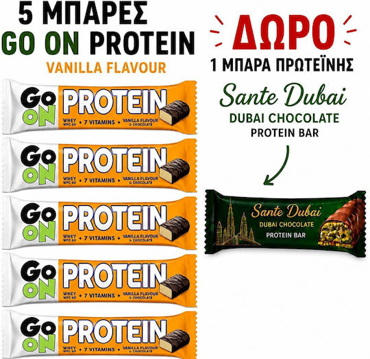 Angebot Go On Protein Vanille 5Stücke+Gratis Proteinriegel Sante Dubai 45g