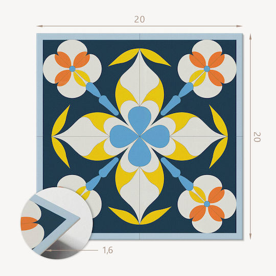 Coloray Vinylboden Set Mit Einfacher Installation Blumenmuster Hintergrund 20x20x20 cm