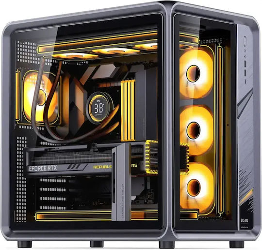 Jonsplus BO400 TG Gaming Midi Tower Computer Case with Gray Side Window