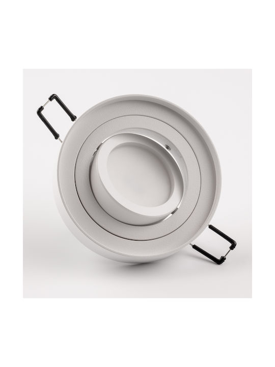 Spot Încastrat cu Bec Halogen Gu10 Mobil Rotund Alb 20mm