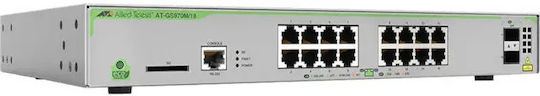 Allied Telesis GS970M/18 Gestionat L3 Switch cu 16 Porturi Gigabit (1Gbps) Ethernet și 2 Porturi SFP