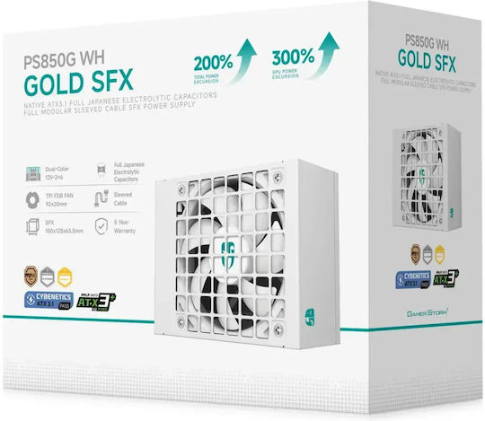 Deepcool Deepcool PS850G 850W Бял Компютърно захранване Пълен модул 80 Plus Gold
