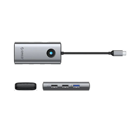 Orico USB-C Docking Station with HDMI 4K PD and Support for 2 Monitors Silver (PW11-5P-SV-EP)