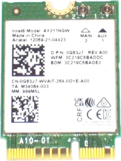 Dell Κάρτα σε θύρα M.2 Ax211