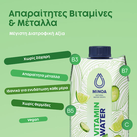 Minoa Water Paper Vitamin Water with Flavor Lime, Mint & Cucumber 12x0.75lt MIV-12-750