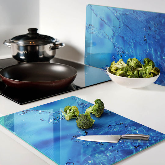 Tulup Schneidebretter Glas Blau 52x40cm 2 Stück