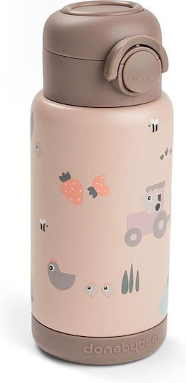 Done by Deer Tiny Детско Пагури от Силикон Термос със Сламка Розов 340ml