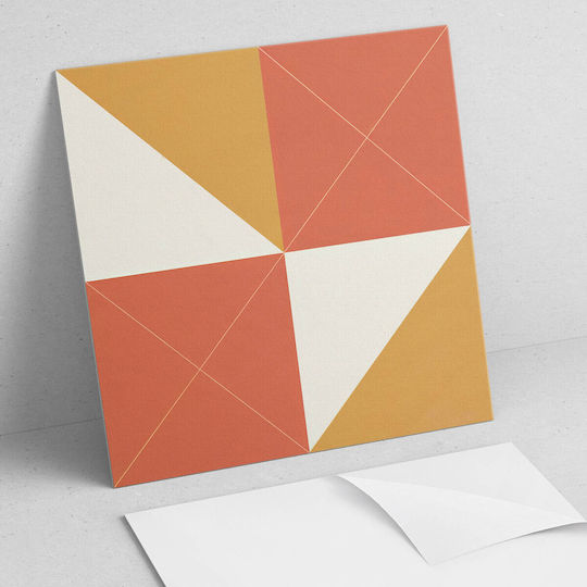 Set Wandsticker Geometrischer Kacheln Warme Töne 4x50x50 cm