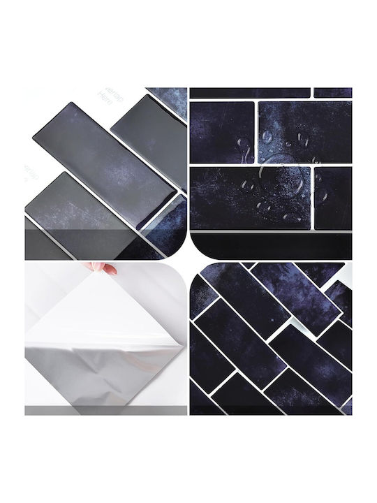 3d Purple Self-adhesive Wall Tile Stickers 10 Pcs 0.9 M²