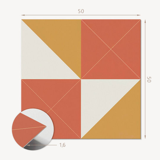Set Wandsticker Geometrischer Kacheln Warme Töne 4x50x50 cm