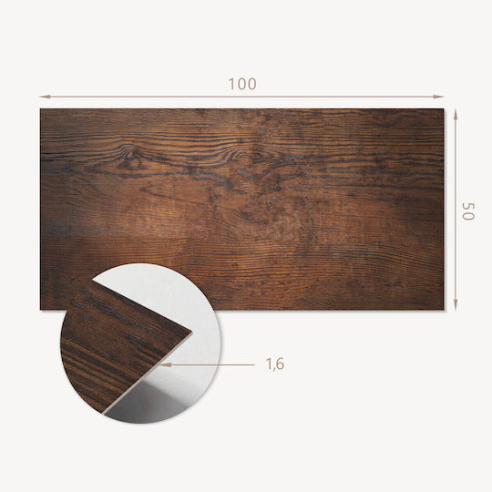 Panou Decorativ Autocolant Din Vinil 100x50 Cm Textură De Lemn Natural