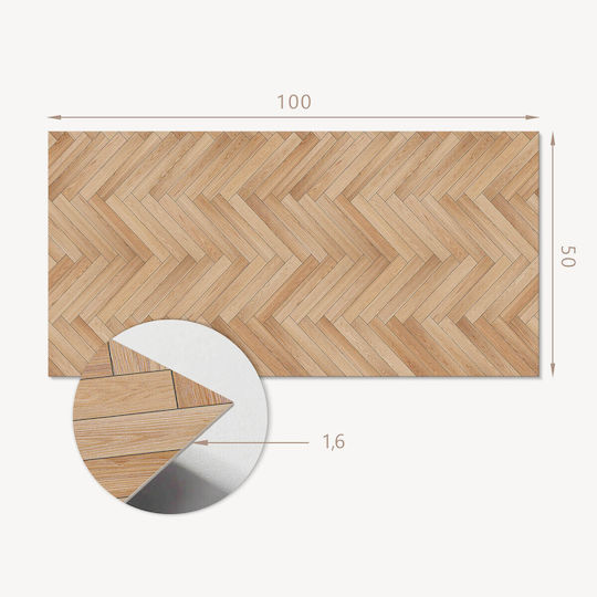 Dining Room Graphic Panel Sticker PVC 100x50 Herringbone Design