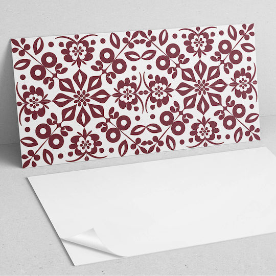 Gedrucktes Wandpaneel Vinyl Esszimmer 100x50 cm Blumendesign Blätter