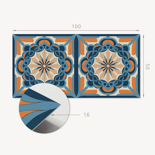 Panou Autocolant De Perete Din Vinil 100x50 Cm Model Mandala Model Floral