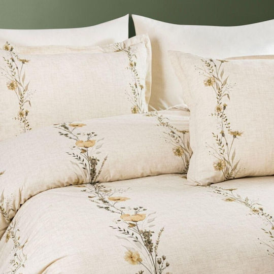 Şaheser Set Duvet Cover 200x220cm Double with 4 Pillowcases and 1 Bed Sheet Beige