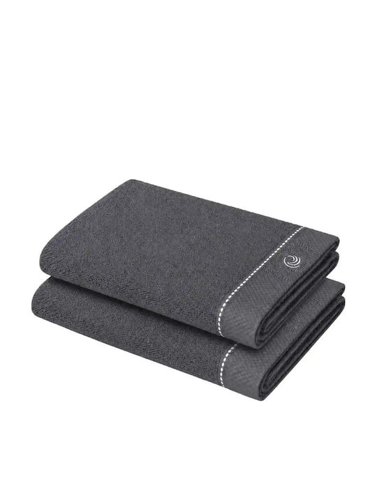 Billerbeck Πετσέτα Χεριών Lyra Gray 2τμχ Βάρους 525gr/m²