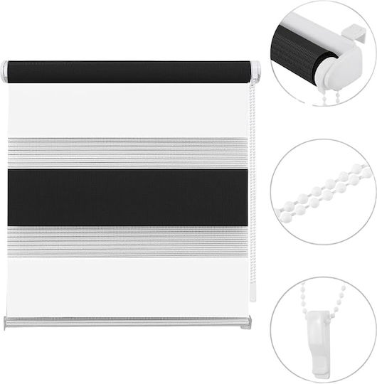 Eurohome Rollos Verdunkelung Doppelt Weiß P90xH130cm