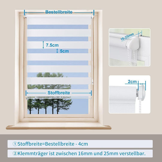 Eurohome Rollos Verdunkelung Weiß P40xH130cm