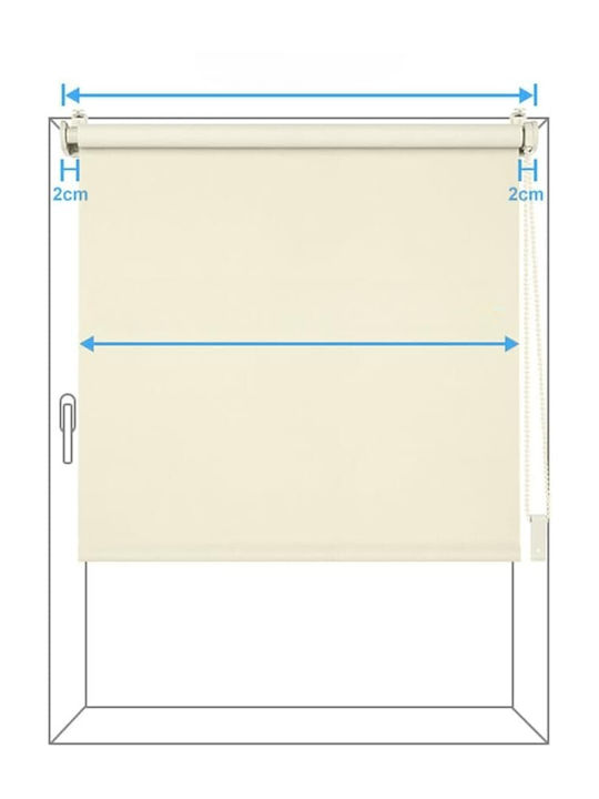 Eurohome Ρόλερ Σκίασης Ολικής Συσκότισης Μπεζ Π55xΥ160εκ.
