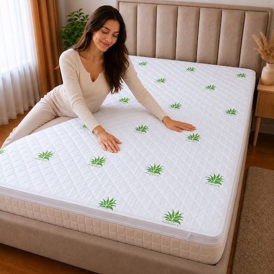 Kotonia Home Topper Saltele Superdublu Spumă De Memorie Îmbibat Cu Aloe Vera Și Husă Detasabilă 160x200x4cm