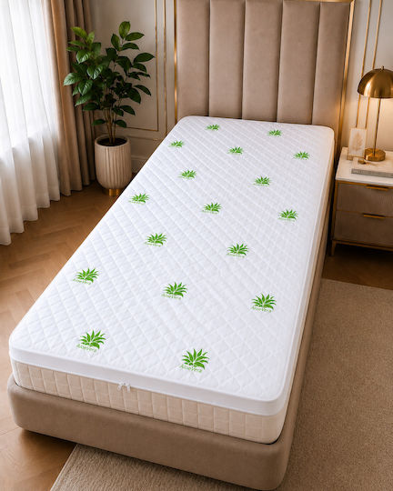 Kotonia Home Topper Saltele Single Spumă De Memorie Îmbibat Cu Aloe Vera Și Husă Detasabilă 90x200x4cm