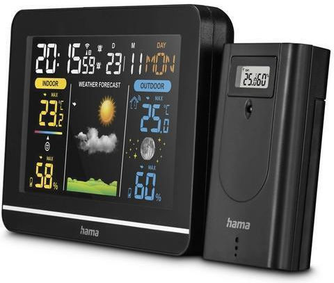 HAMA Kabellose Wetterstation Digital Tischplatte Schwarz
