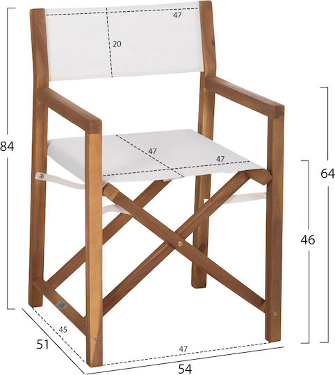 Outdoor Dining Set Textilene 5 Pieces Natural