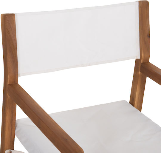Outdoor Dining Set Textilene 5 Pieces Natural