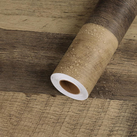 Tapet autoadeziv pentru mobilier cu efect de lemn rolă 40x800 cm maro Tapet autoadeziv pentru mobilier cu efect de lemn rolă 40x800 cm maro