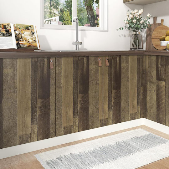 Tapet autoadeziv pentru mobilier cu efect de lemn rolă 40x800 cm maro