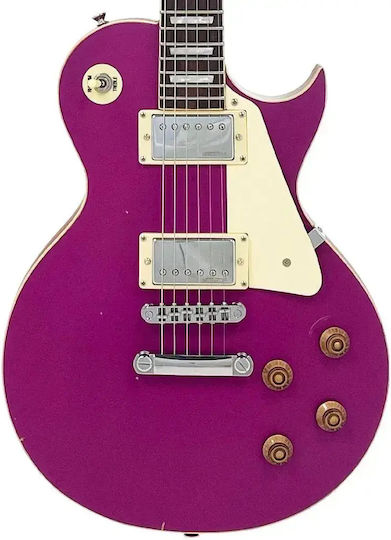 Vintage V100pu0011 Proshop Einzigartige Elektrische Gitarre Leicht Abgenutzt Magenta