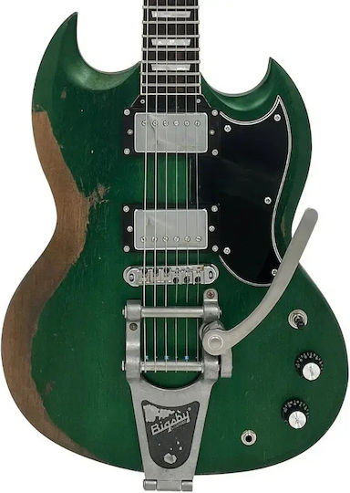 Vintage Vs6pu0005 Proshop Einzigartige Heavy Abgenutzte Racing-Grün Elektrische Gitarre