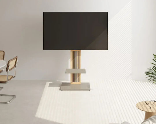 Fitueyes Zen Cantor Series Plate Shelf Morandi Grey Ράφι Βάσεις Τηλεόρασης Zen Cantor