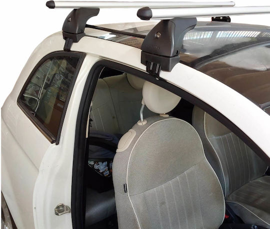 Nordrive Autodachträger Alumium mit Dachträgerfüßen und Schloss Fiat 500 2007–2015 2 Stück