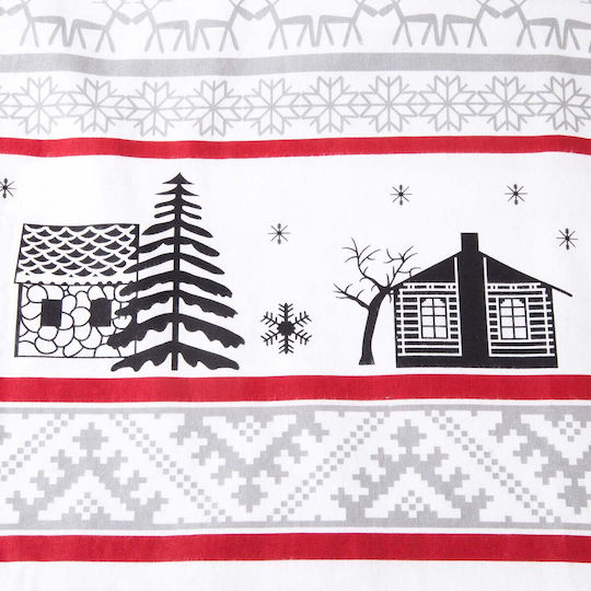 Darymex Darymex Set Duvet Cover Christmas Trees Cotton 160x200cm Single with Pillowcase Grey