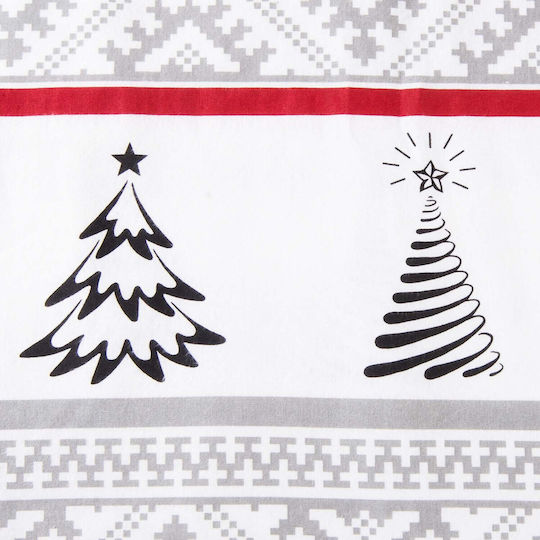 Darymex Darymex Set Duvet Cover Christmas Trees Cotton 160x200cm Single with Pillowcase Grey