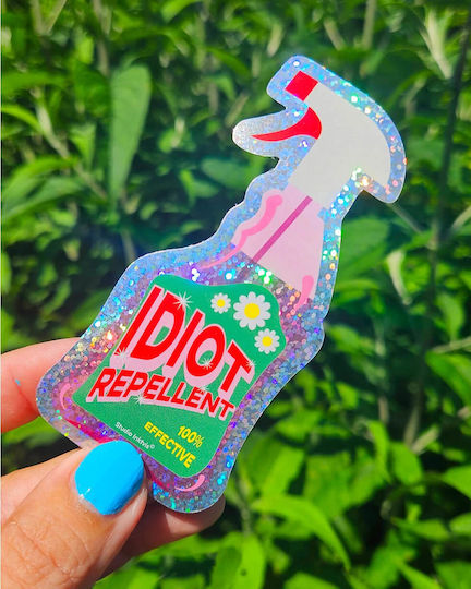 Vinyl Sticker Idiot Repellent Spray 10 x 4,8 Cm