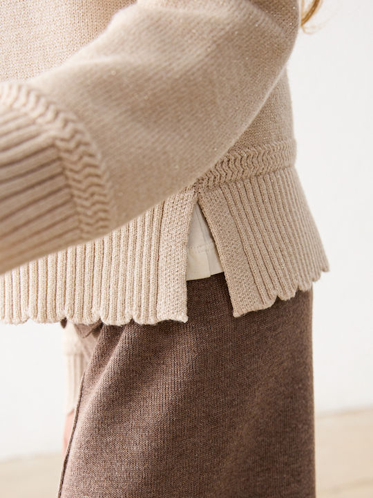 Kids Long-sleeved Brown Sweater Skour