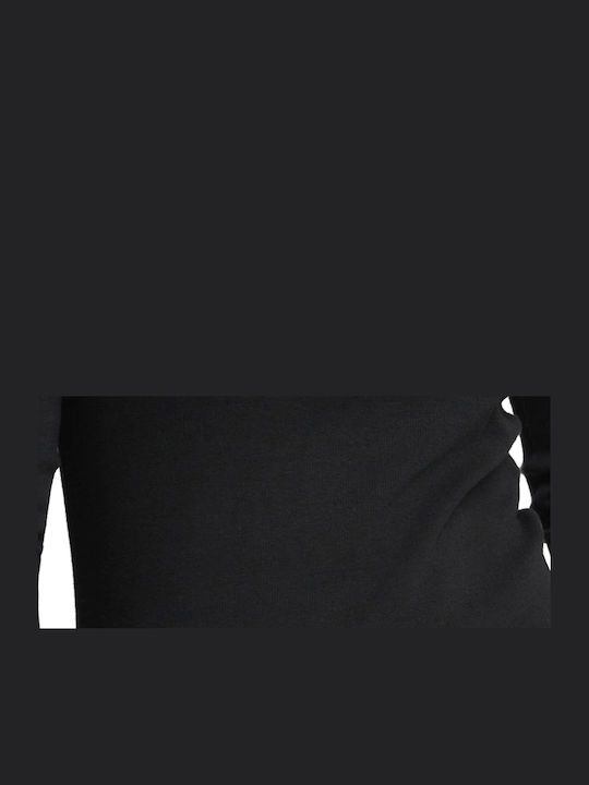 Women's Cotton Long Sleeve Turtleneck Black Blouse