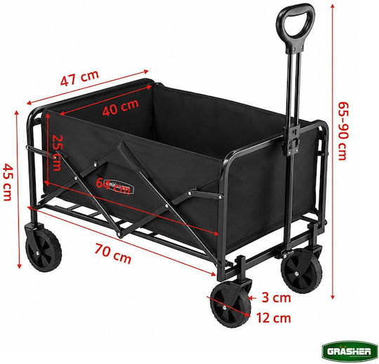 Zusammenklappbarer Gartenkarren Metallischer Vier-Rad 80lt