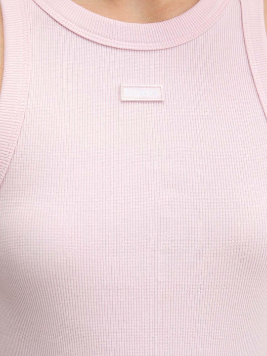 Bluza Damă Fără Mâneci cu Legătură la Decolteu Roz