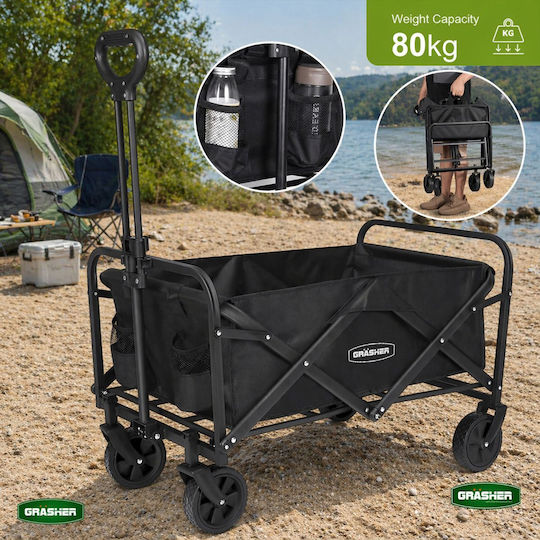 Zusammenklappbarer Gartenkarren Metallischer Vier-Rad 80lt