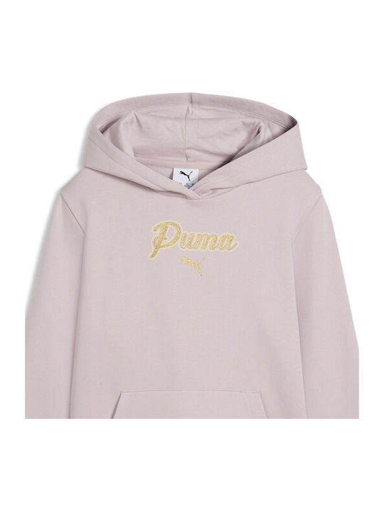 PUMA Hanorac pentru copii cu glugă roz Hoodie Fl