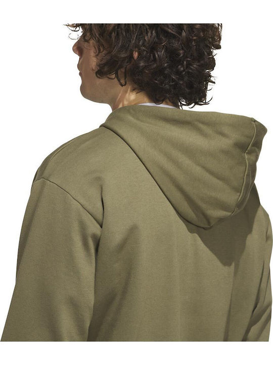 Full-zip Cardigan with Hood Khaki